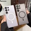 For Magsafe Frosted Translucent Case for Samsung Galaxy S26 S25 Ultra S24 S23 S22 Plus Wireless Charging Hard PC Cover