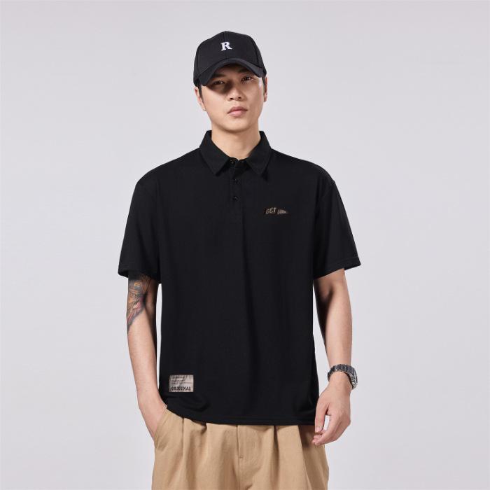 Men's Short-sleeved Letters POLO Shirt Men's Short-sleeved T-shirt Loose Lapel Summer New Style T-shirt