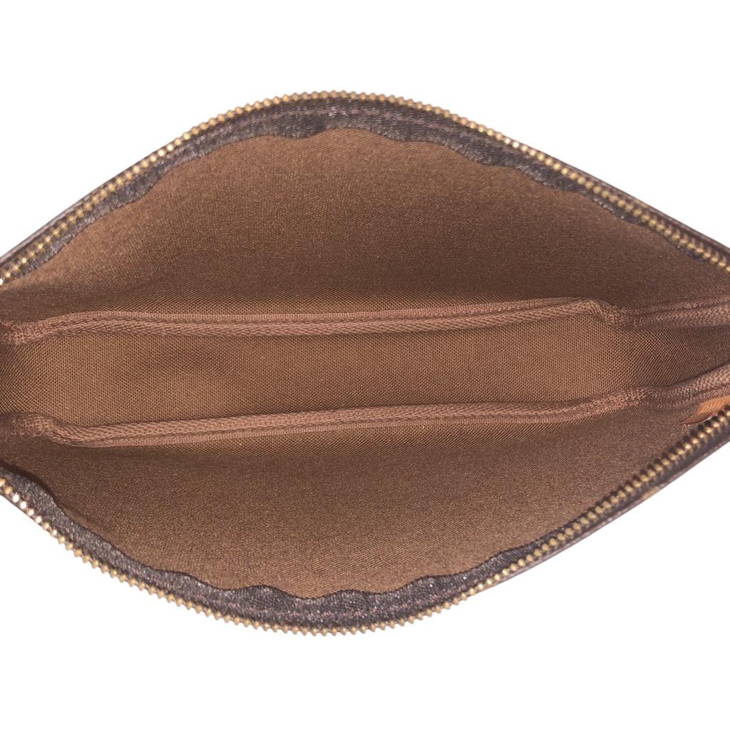 Used Louis Vuitton Monogram Pochette Accessoires M40712 Canvas Brown Authentic 1210