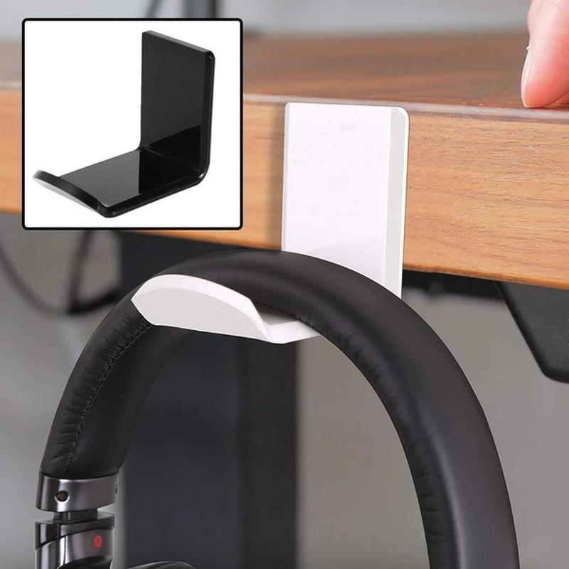 1/2Pc Acrylic Headphone Bracket Wall Mounted Headset Holder Hanger Under Desk Hook Earphone Sticky Display Stand