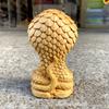 Snake Buddha Statue 4.72" Cliff Cypress Wood Carving Snake Protecting Buddha Figurine Living Room Ornaments Home Interior Decor