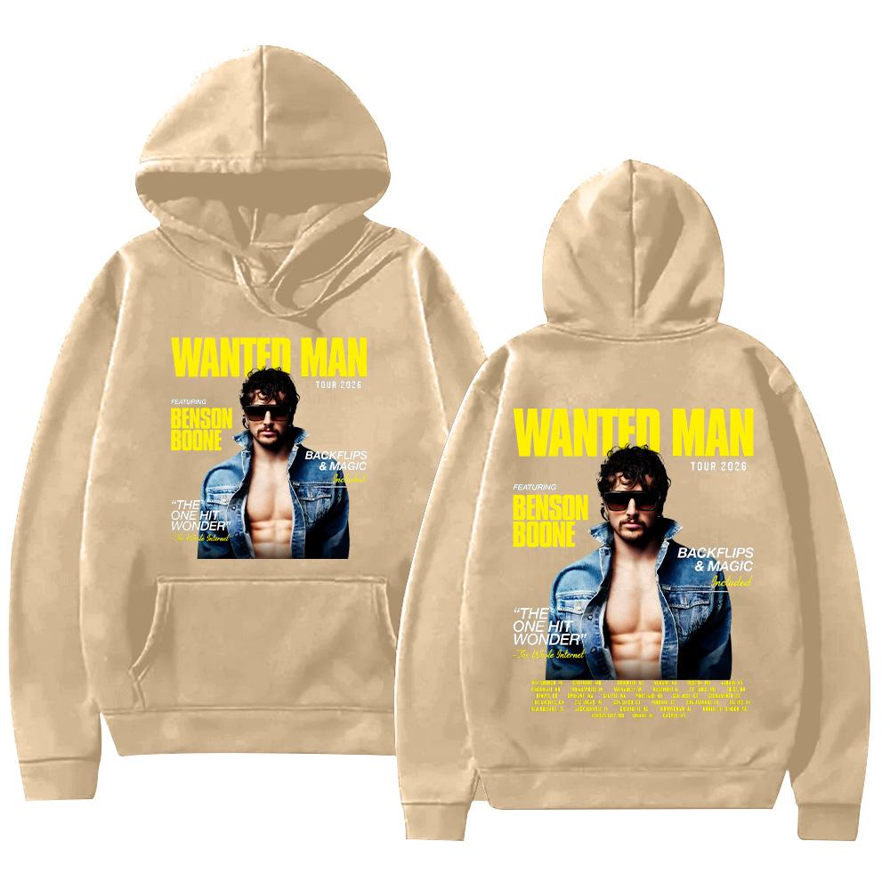 

Benson Boone Wanted Man Tour 2026 Hoodies Men Women Clothing Fashion Long Sleeve Sweatshirts Casual Hip Hop Pullovers XXXL хакі