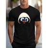 Men's Summer 100 Cotton Fashionable Casual Sports Loose and Interesting Cartoon Penguin Pattern Printed Round Neck Short Sleeved T-shirt