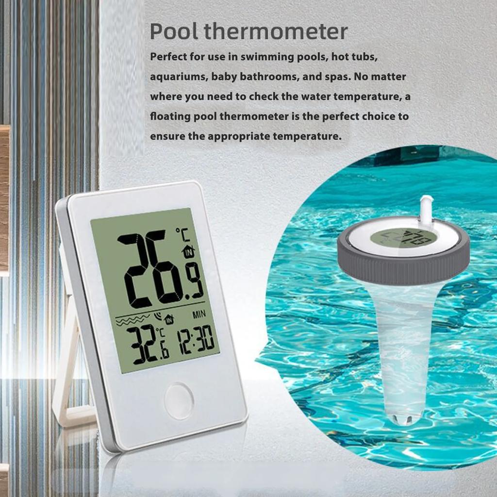 Wireless Swimming Pool Thermometer LCD Display 0.1℃ Accuracy Waterproof Digital Floating Thermometer Temperature Meter