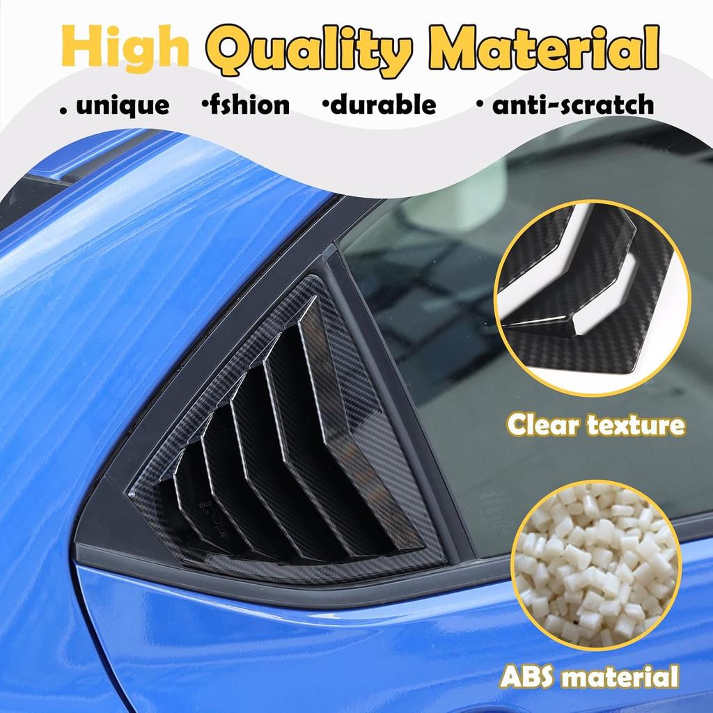 Rear Side Window Louver Cover Compatible with WRX 2022 2023, Car Side Window Shutters Air Vent Shades Cover Trim, Rear Quarter Trim Pair Accessories