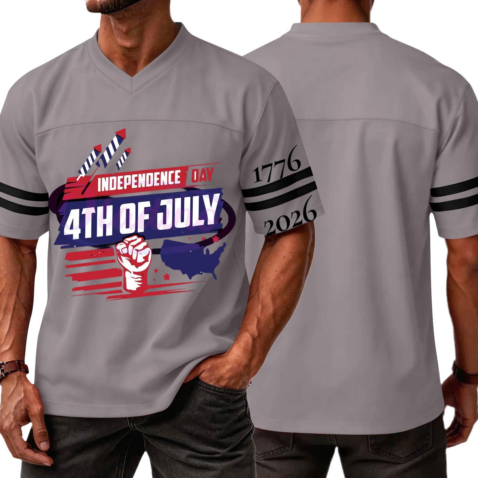 

Men s Casual V Neck Pullover Shirt Short Sleeve Lightweight Top with Independence Day Inspired Graphic Print Suitable for Outdoor Activities XXXL
