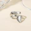 Stainless Steel Double Layer Waterdrop Open Rings for Women Unique Bending Gold Silver Color Waterproof Rings Party Jewelry Gift