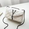 New Embroidery Thread Styling Bag, Diamond Grid Classic Women's Bag, Versatile Chain Bag, Women's Bag, Shoulder Crossbody Small Square Bag.