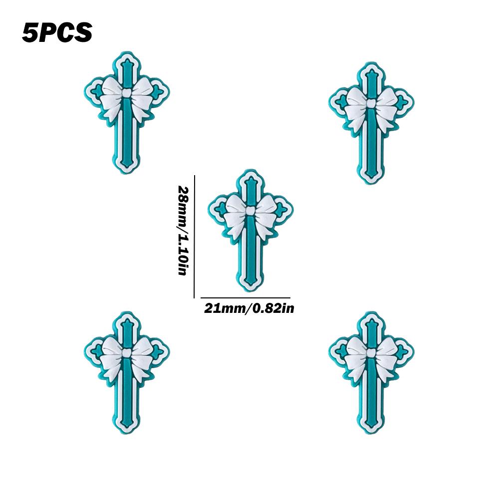 

5/25/32/56PCS Butterfly Cross Silicone Bead Set, perfect for DIY handmade crafts such as keychains, necklaces, bracelets, etc