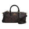 Spitzen 19 Vintage Klassisch Monogramm Beschläge Reißverschluss Federmäppchen Boston Tasche Damen Handtaschen Dunkelbraun CO990-IMAA8