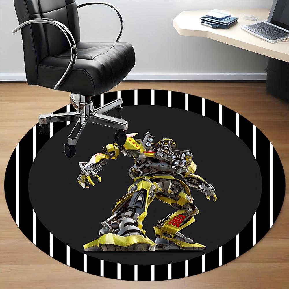 1pc Transformer Robot Chair Carpet for Office - Indoor Non-Slip Washable Polyester Fiber Carpet, Soft Comfortable Mat For Office yy250928017