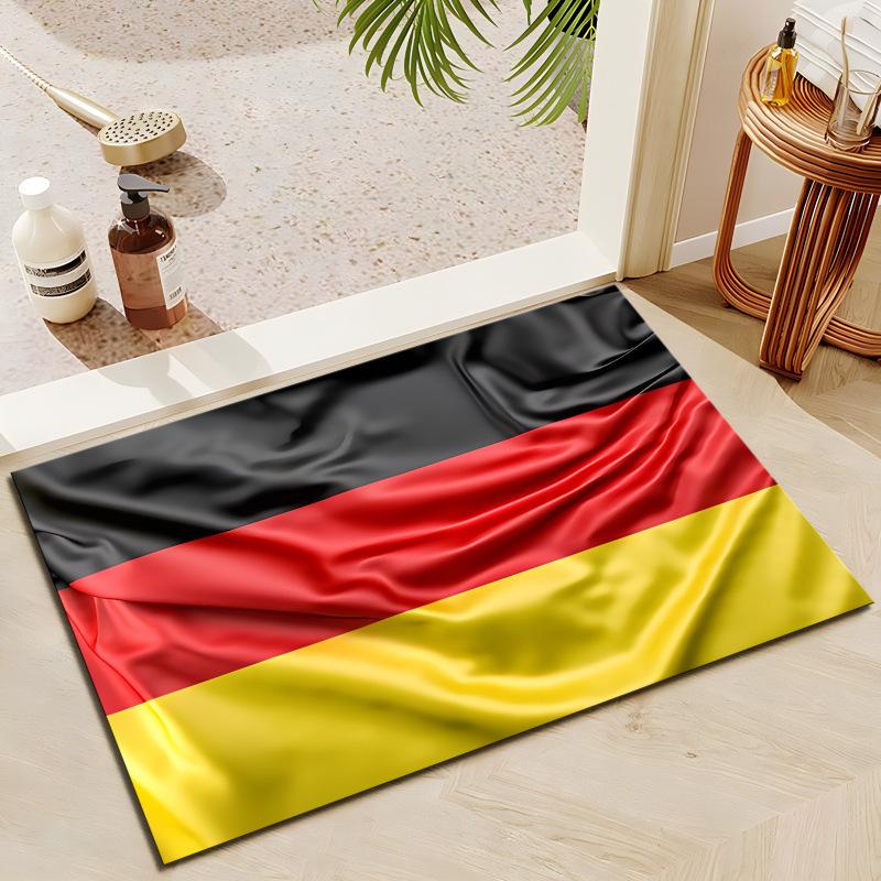 

National Flag Floor Mat Entrance Shoe Changing Area Foot Mat Dirt Resistant and Non Slip Mat Washable Bathroom Floor Mat 40*60cm [crystal velvet]