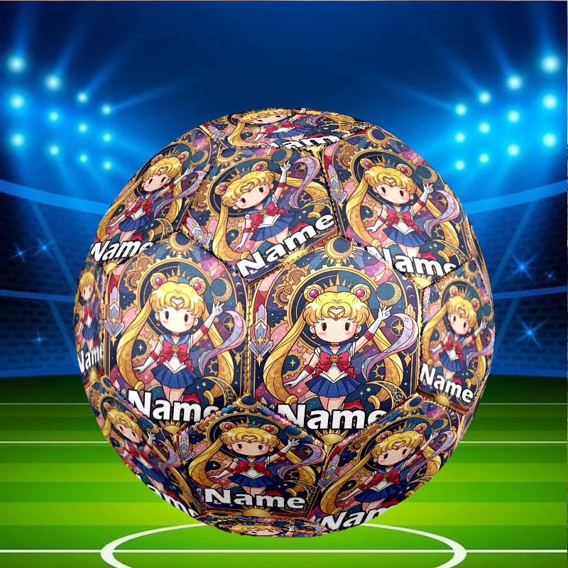 Custom Name Personalized Sailor Moon Print Size 5 Soccer Ball Training & Match Football, for Team, Kicking, Gift for Football Enthusiasts