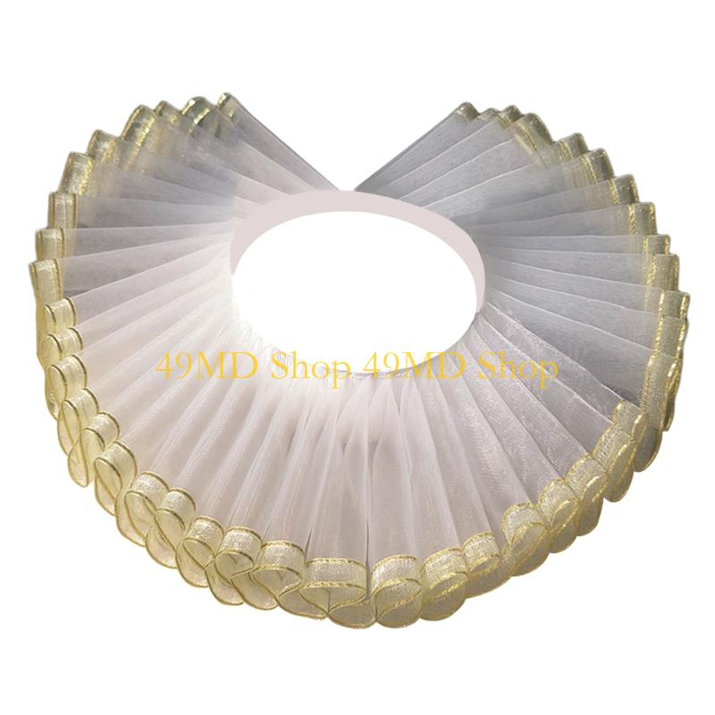 49MD Adjustable Strap Elizabethan False Collar Victorian Gothic Costume Neck Ruff