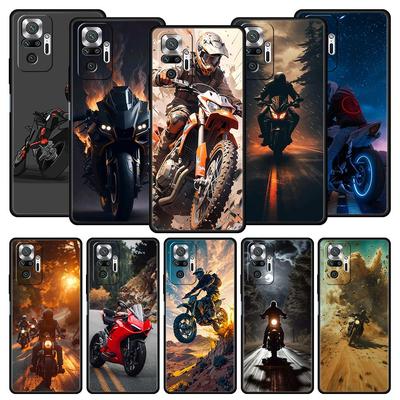 Moto Cross Motorcycle Sports Phone Case For Xiaomi Redmi Note 14 13 5G 10 11 12 Pro Plus 4G 14C 13C 12C 10C Black Cover