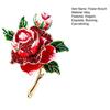Red Rose Flower Brooch Pin for Women Girls Enamel Rhinestone Floral Brooch Elegant Lapel Pin Jewelry for Party Dance Wedding Banquet