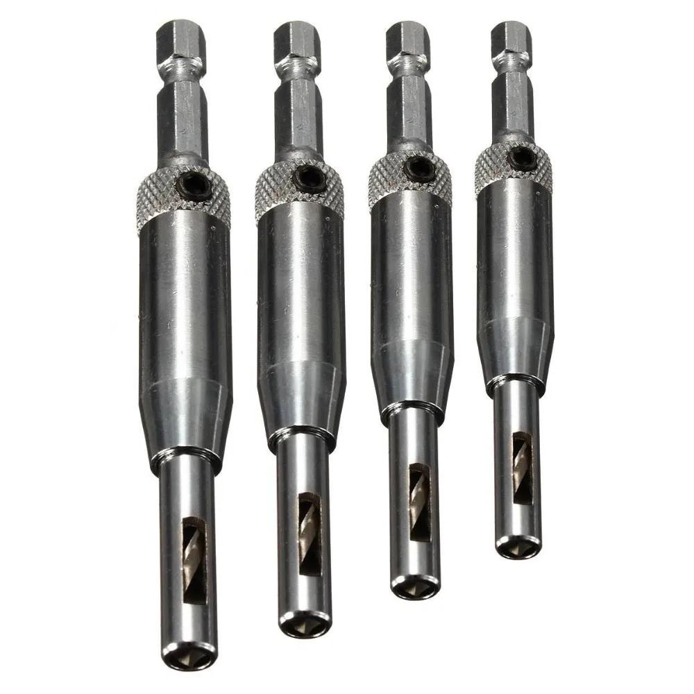 

4/7pcs HSS Self-Centering Hinge Drill Bit Set - 5/64 7/64 9/64 11/64 Twist Bits for Door, Cabinet & Window Drilling