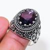 Natürlicher Amethyst Edelstein Handgefertigt 925 Sterling Silber Schmuck Ringgröße 9 AR-18520