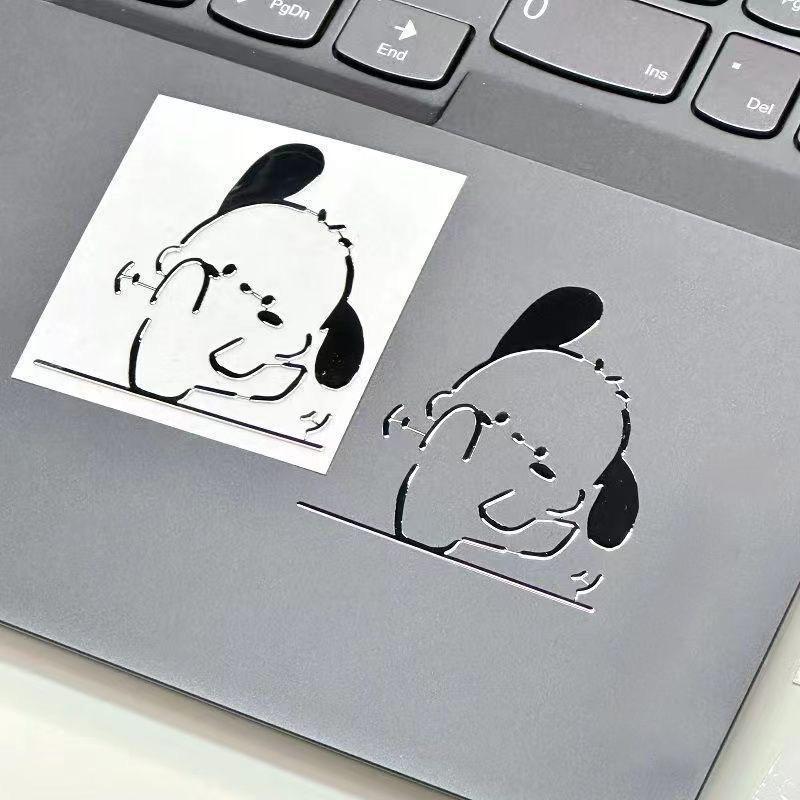 Waterproof 3D Metal Stickers With Girl And Cat Cartoon Characters For Phone Laptop DIY Decoration Creative Aesthetic Style