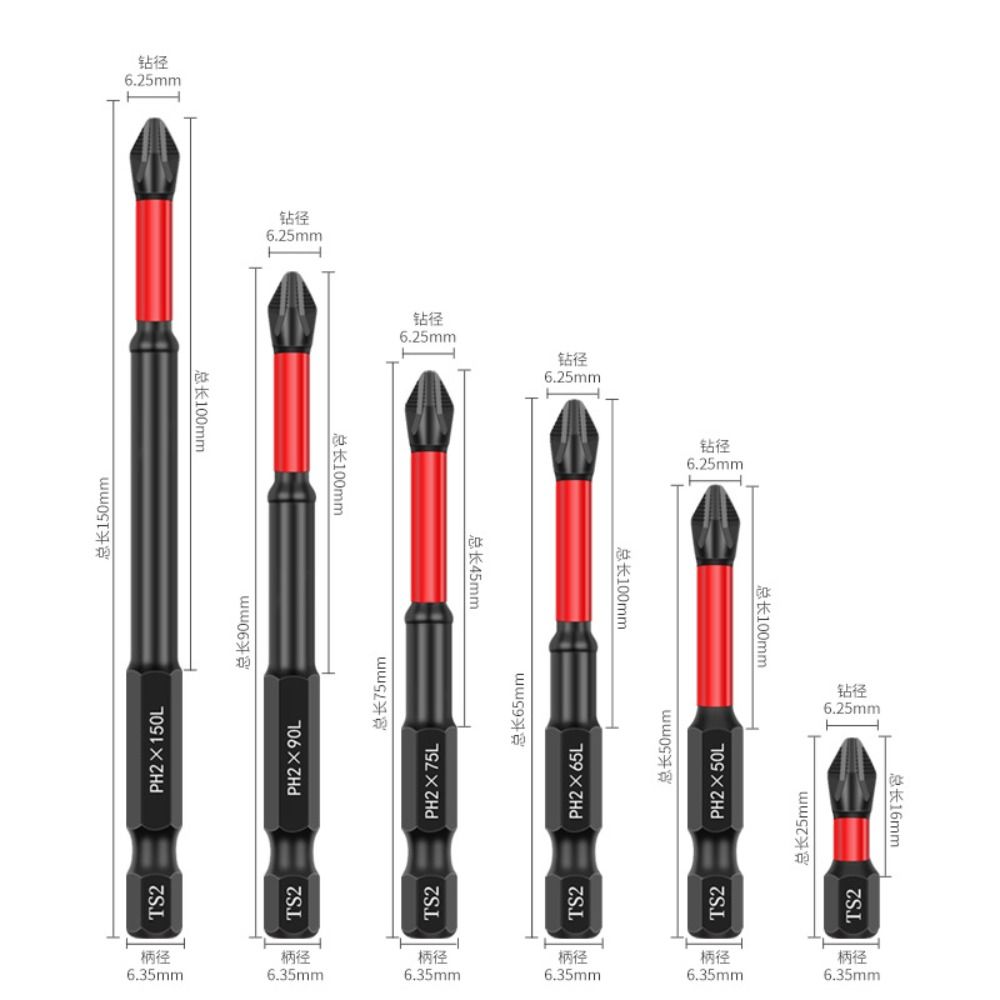 4/5/6Pcs Non-slip Magnetic Batch Head Wear-resistant High Hardness Bit  for Power Drilling