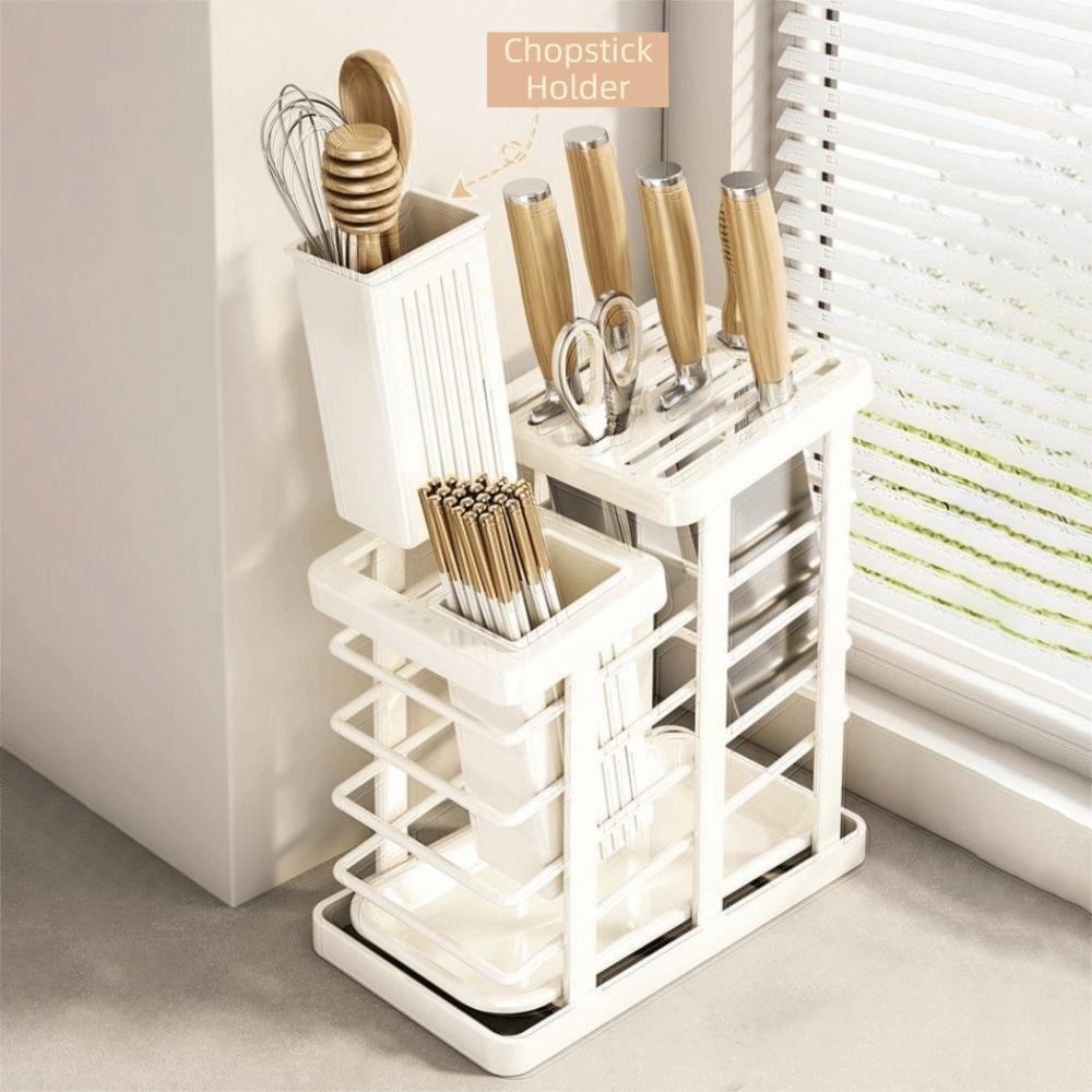Carbon Steel Countertop Cutter Holder Space Saving Chopstick Cage Cutlery Holder Kitchenware