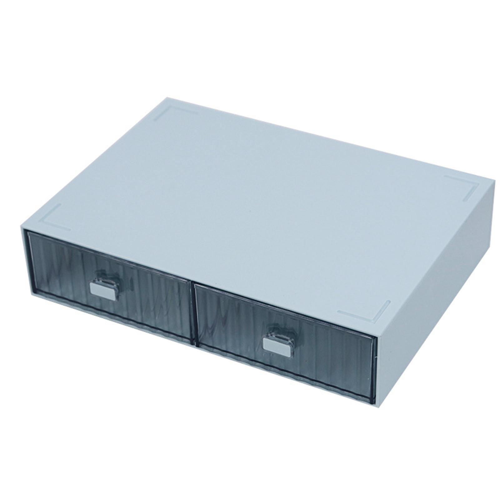 Bureau Lade Organizer Waterdicht Stofdicht Plastic DIY Combinatie Meerlaags Stapelbare Lade 2 Drawers blauw