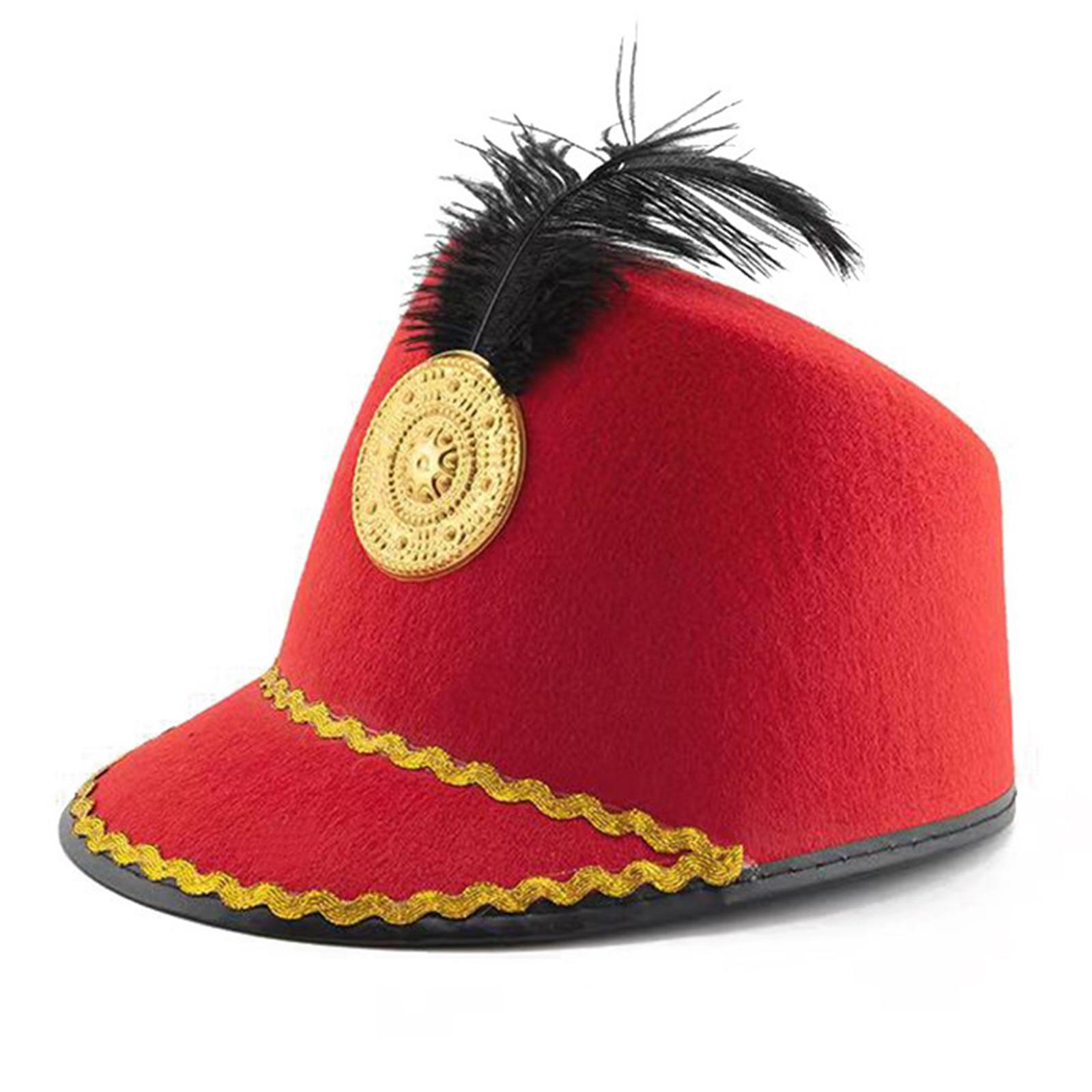 

Lightweight Honor Guard Knight Hat for Halloween Christmas Breathable Vintage Hat for Show Honor Guard Knight Felt Hat красный