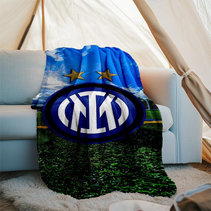 FC Inter Milan Logo Printed Throw Blanket—soft,warm;versatile Blanket for All Seasons—perfect As &air-conditioning Throw,nap Blanket