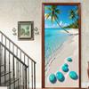 1pcs Porch Beach Scenery Shell Vinyl Door Sticker For Bedroom Home Decor Self Adhesive Removable Wall Decal Door Renovation Waterproof Poster