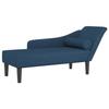 VidaXL Chaise longue avec coussins bleu tissu, canapé rembourré, canapé pour chambre à coucher, canapé à 2 places, canapé, 4007603
