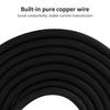 2m Tattoo Power Supply Silicone Clip Cord Tattoo Hook Line for Tattoo Machine (Black)