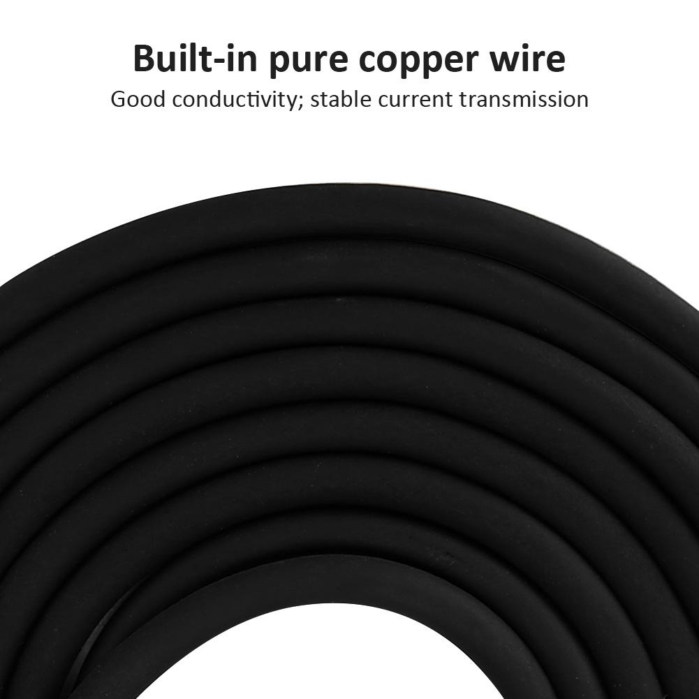 2m Tattoo Power Supply Silicone Clip Cord Tattoo Hook Line for Tattoo Machine (Black)