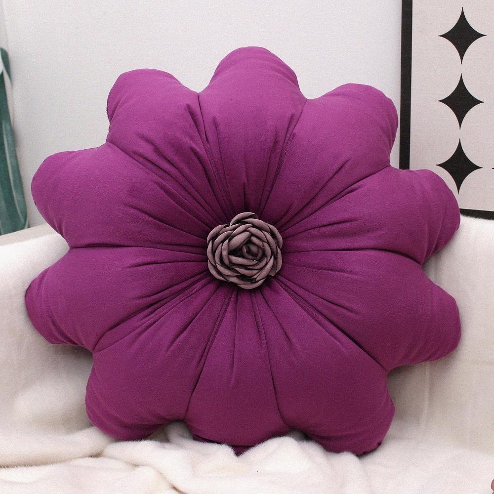 Soft Sunflower Throw Pillow Comfortable Sofa Pillow Modern Round Pillow  Lounge Area фиолетовый