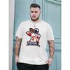 Europäische Größen Herren Freizeit-T-Shirts, Fußball-Print Grafik Rundhals Bequeme T-Shirts Oberteil Frühling Sommer Kleidung, Herrenbekleidung