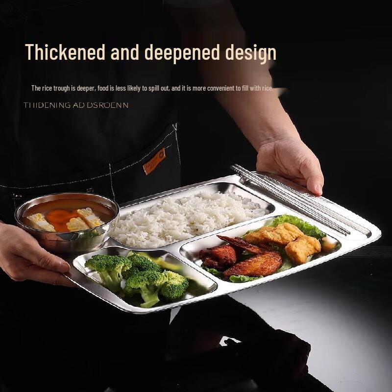 

Stainless Steel 5-Compartment Lunch Tray