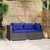 Day and Night - Day and Night 2-seater Sofa with Gray Synthetic Rattan Cushions