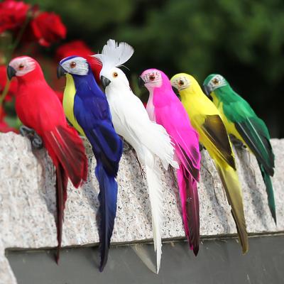 25cm Colorful Artificial Parrots Fake Foam Animal Simulation Feather Birds Models DIY Craft Garden Ornament Decoration