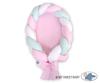 2-in-1 braided baby cocoon - white, pink, and mint