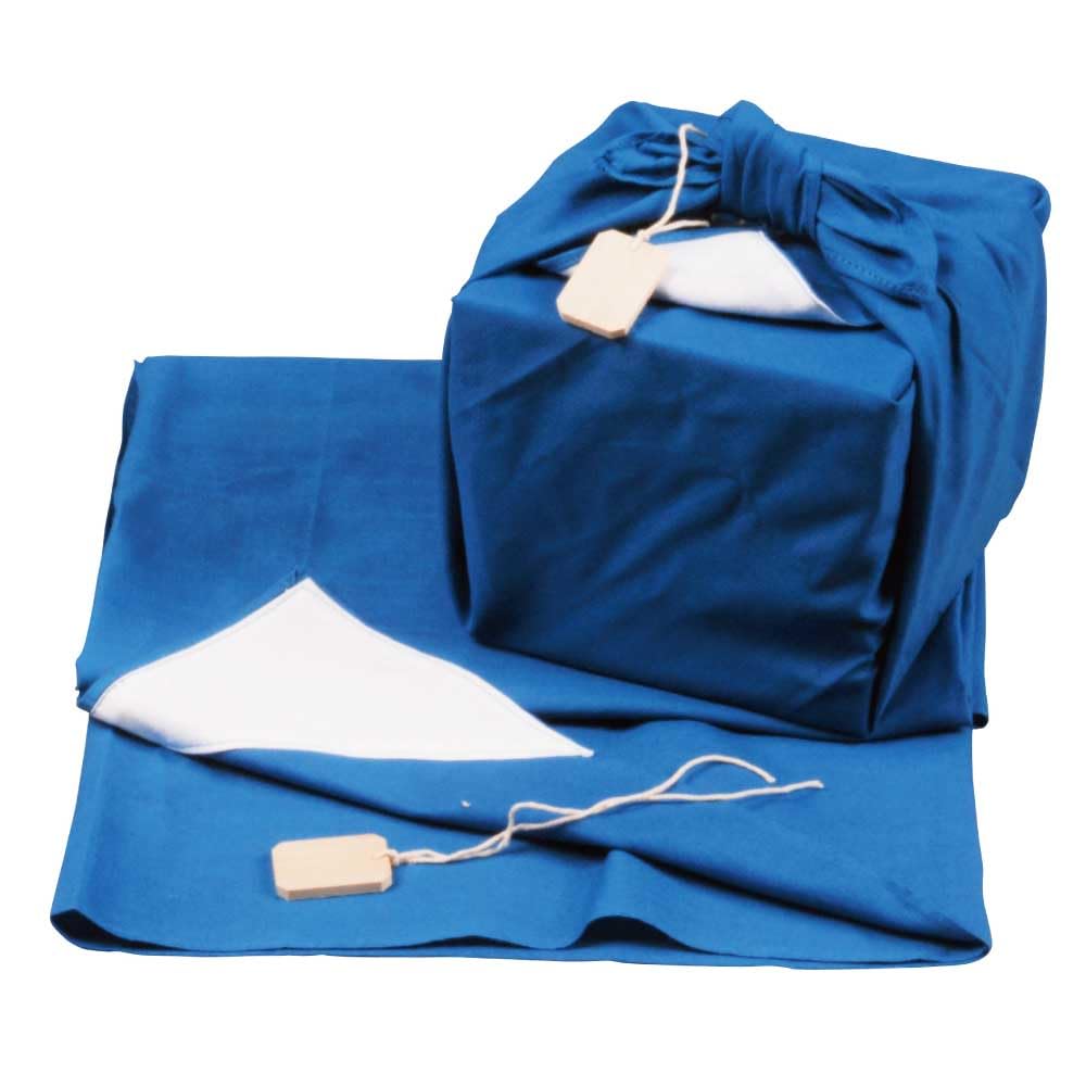 Ткань для заворачивания утвари для чайной церемонии с деревяжной биркой для чайных чаш 70 см x 70 см Синий Япония 4690₽