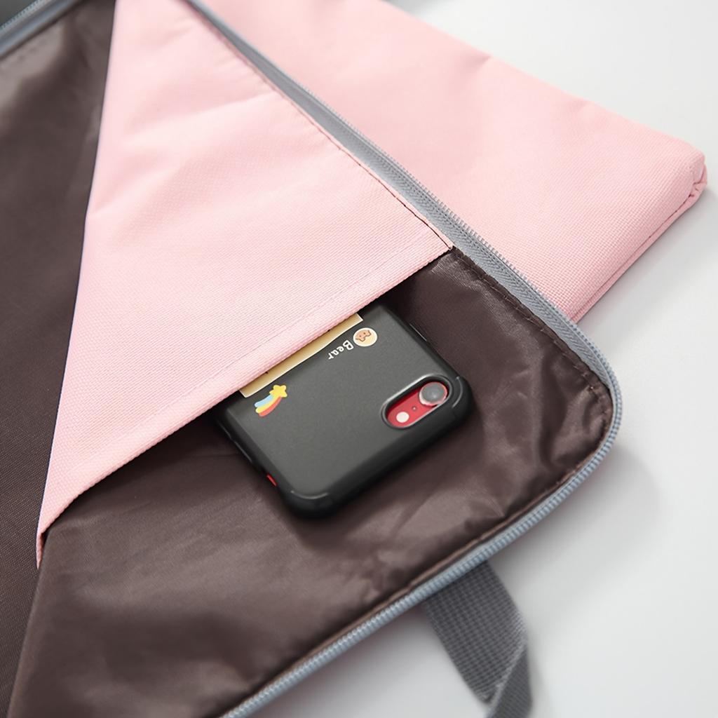 1 Stück Büro Mehrschichtige A4-Dokumententasche - Handgehaltene Laptoptasche, Leinwand-Aktentasche mit Handyfach