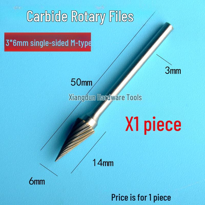 Tungsten Steel Carbide Rotary File Set - Double Grain Engraving and Milling Cutter for Woodworking, 3x6mm