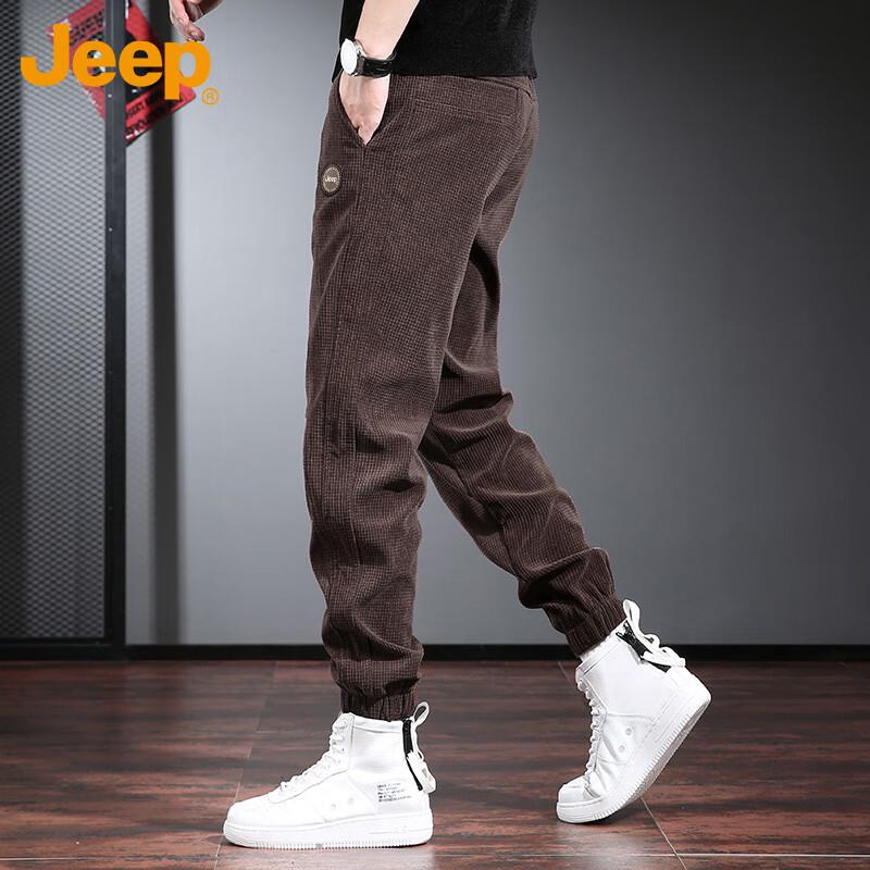 JEEP Men's Loose Fit Corduroy Jogger Pants
