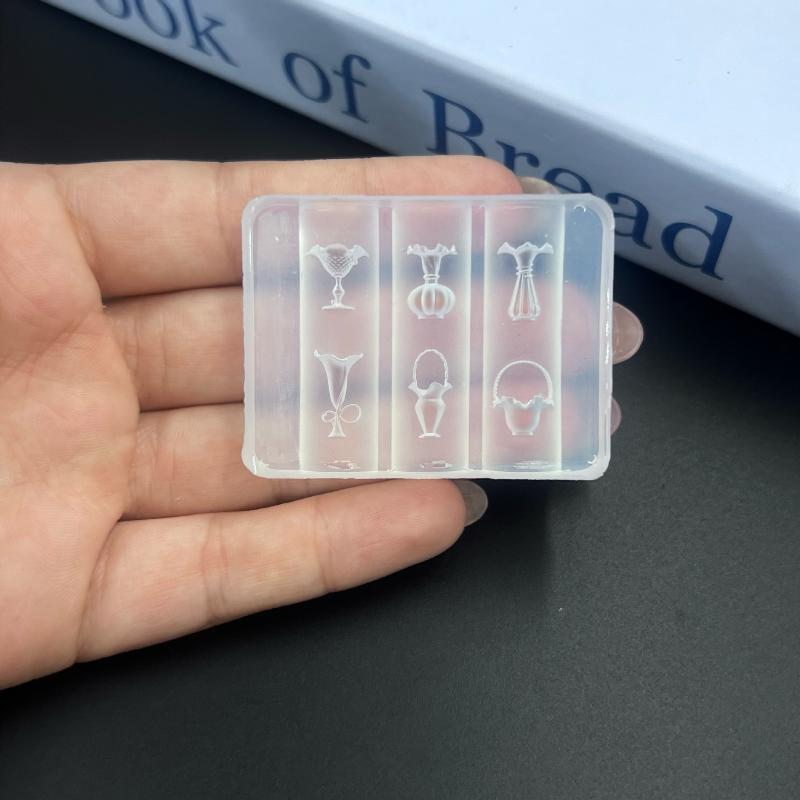 

Silicone Nail Art Mold Flower Bouquet Vase Design 3D Diy Nail Decorations Manicure Mold Nail Accessories B89