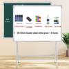 Mobile Double-Sided Magnetic Whiteboard and Chalkboard