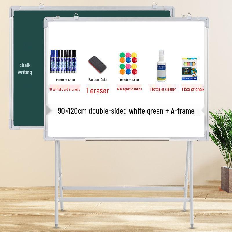 Mobile Double-Sided Magnetic Whiteboard and Chalkboard