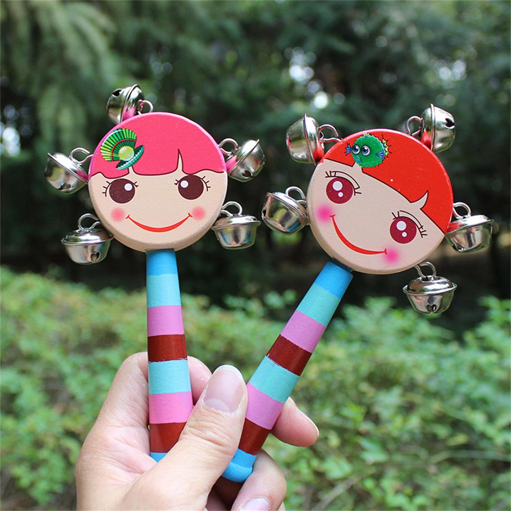 Pack Of 6 Cartoon Rattle Drum Toy For Babies Promoting Sensory Auditory Development And Hand Coordination For Easy Grip