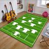 Soccer Field Formation Design Rug Patterned Carpet, Non Slip Mat Suitable for Living Room and Bedroom Sofas