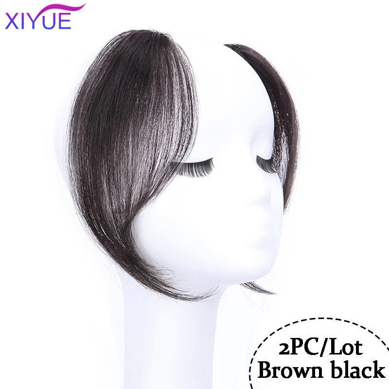 Natural Invisible False Middle-part Bangs Hair Extensions Clip In the Front Side Bangs Synthetic Fake Fringe Hairpiece