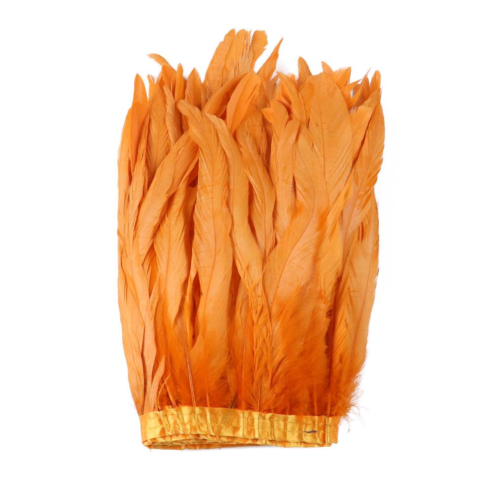 2M Cock Tail Feather Cloth Edge Decoration 25-30Cm 10-12 Inch Chicken Feather Ribbon Wedding Party Decoration Dress