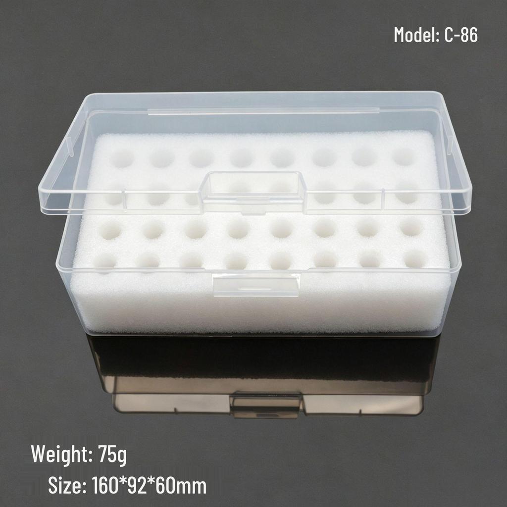 Eco-Friendly Transparent PP Plastic Battery Case with Sponge Lining for No. 5 & No. 7 Batteries